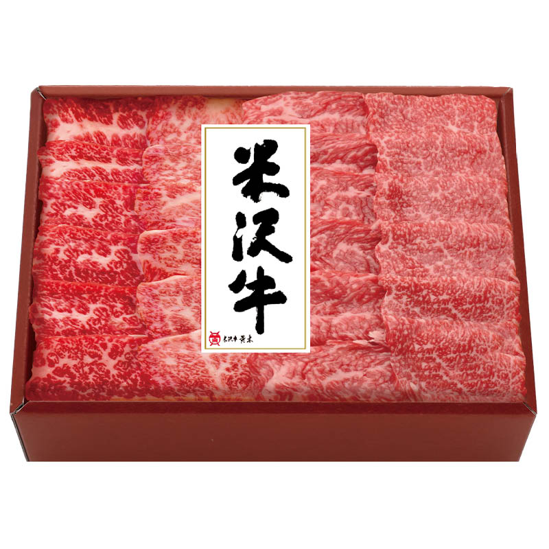＜お中元＞米沢牛赤身肩とカルビ（バラ肉）の焼肉用詰合せ