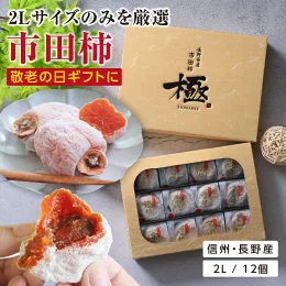敬老の日 プレゼント 市田柿 干し柿 極 2Lサイズ ギフト 12個入 長野県産 個包装 お中元 送料無料 最強翌日配送 | 国産 ワンランク上の贈り物 干柿 お取り寄せ 内祝 贈答 スイーツ 初盆 お供え フルーツ 果物 ドライフルーツ ブランド柿 冷凍 GIマーク認証品 2025