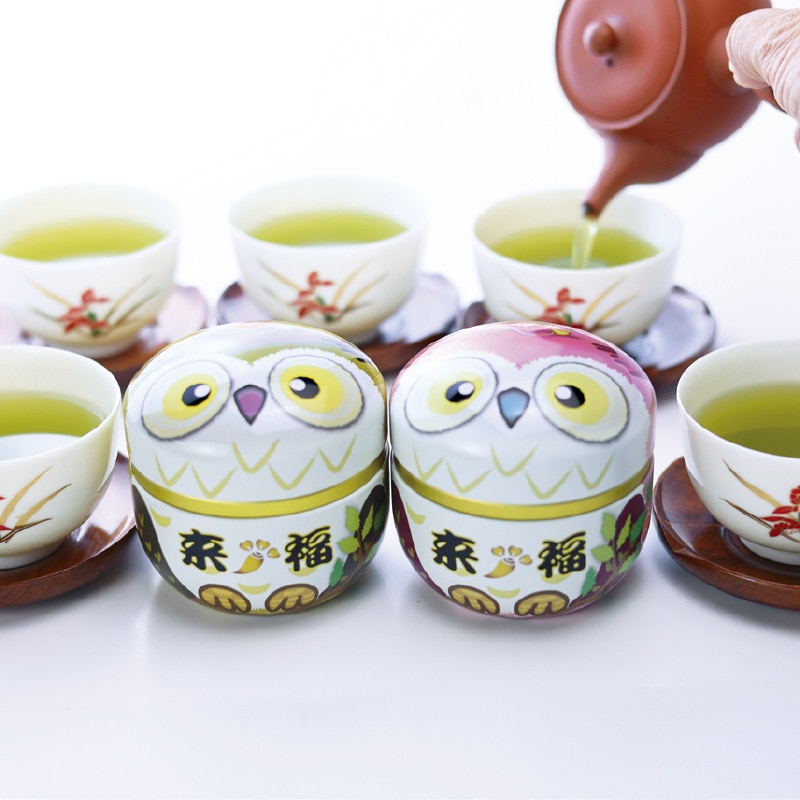 ＜敬老の日＞狭山茶ふくろう缶２本