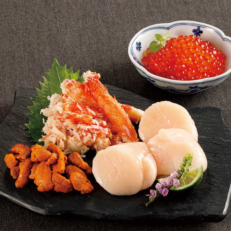北海道／藤井水産  北海道根室産　いくら・帆立・たらばがに・うに海鮮四種セット