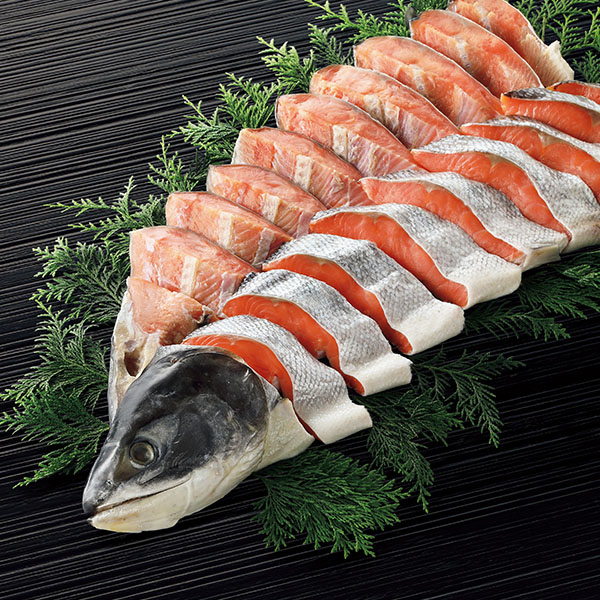 北海道ぎょれん 旨味熟成 秋鮭山漬け姿切身 ラウシップ塩仕立て(甘塩味)【冬の贈りもの・お歳暮】