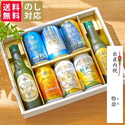 ギフト クラフトビール プレゼント 詰め合わせ 飲み比べ セット 地ビール 内祝い お返し 誕生日 結婚 出産内祝 御礼 おしゃれ 高級 お酒 送料無料 クリスマス 御歳暮 THE軽井沢ビール 330ml瓶×2本 350ml缶×6本 G-RI